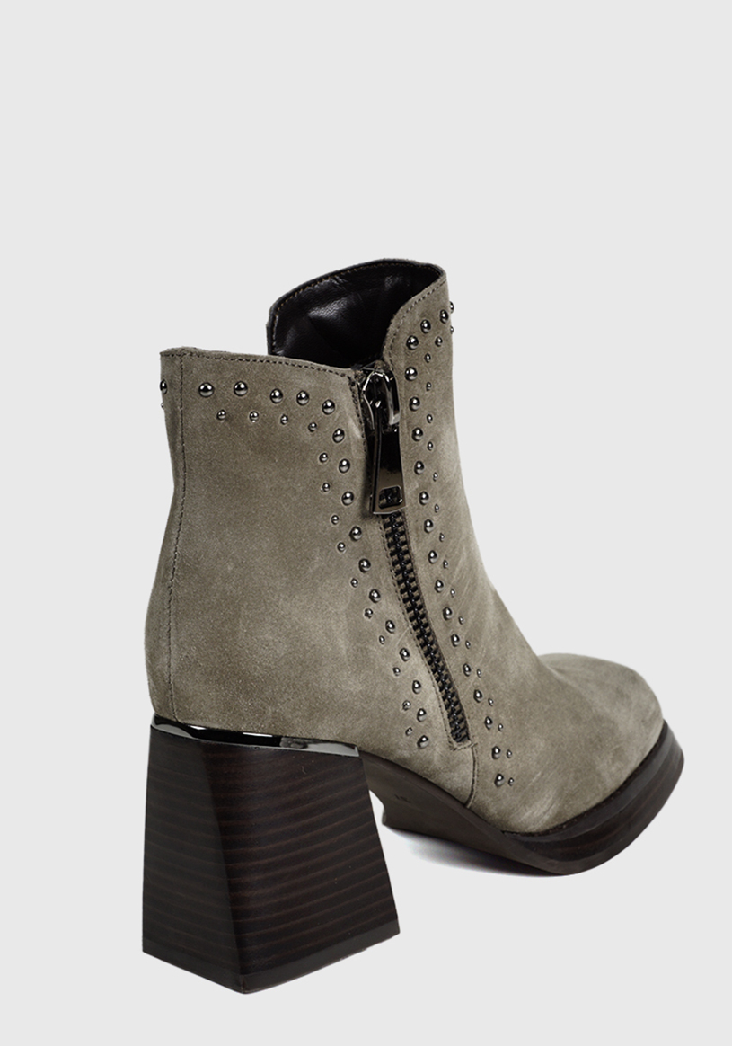 BOTÍN CUERO TAUPE DONNA CASUAL - 7
