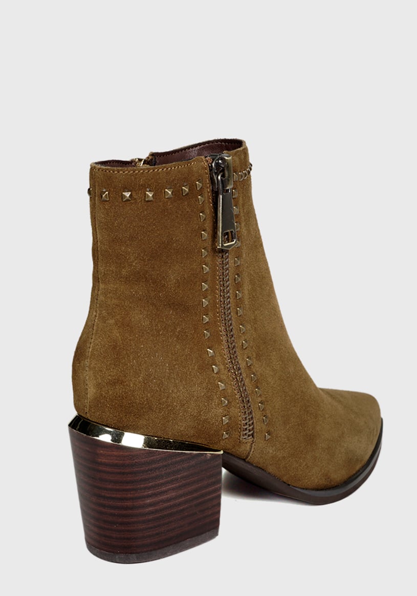 BOTÍN CUERO CAMEL XAMILA CASUAL - 8