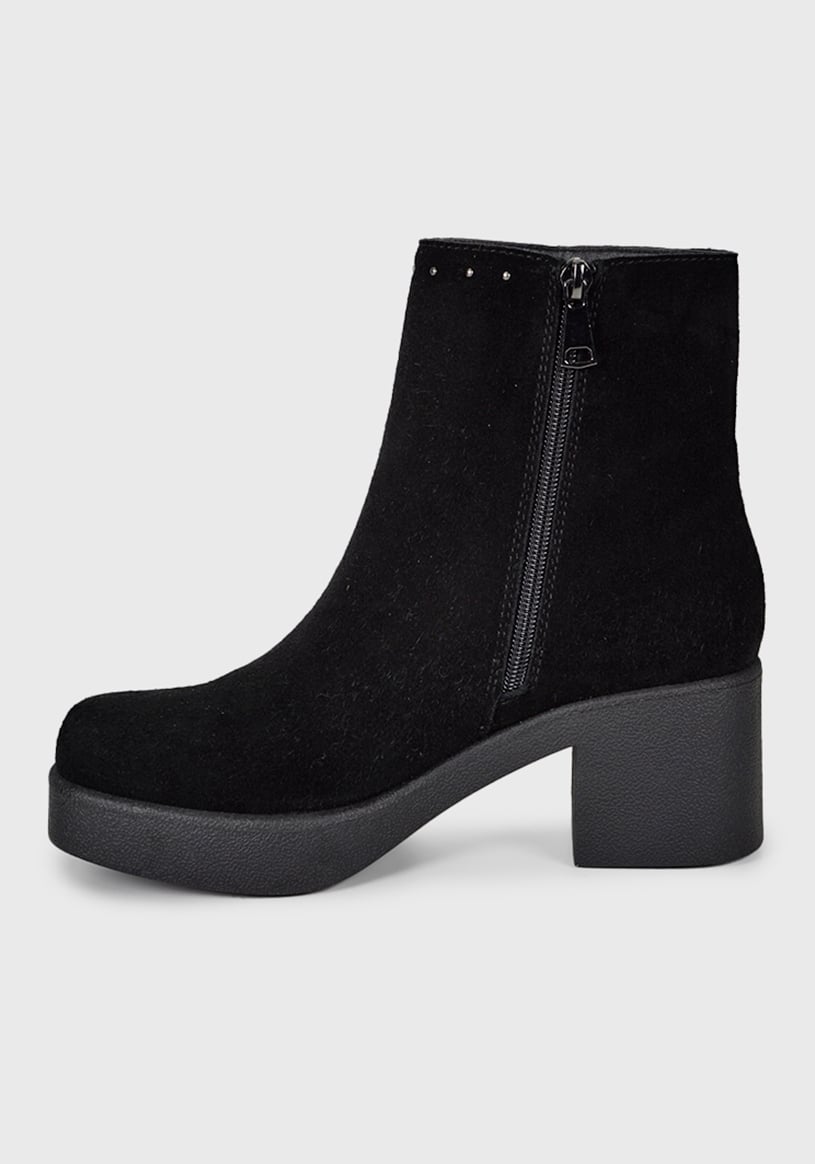BOTÍN CUERO NEGRO ESTER CASUAL - 5
