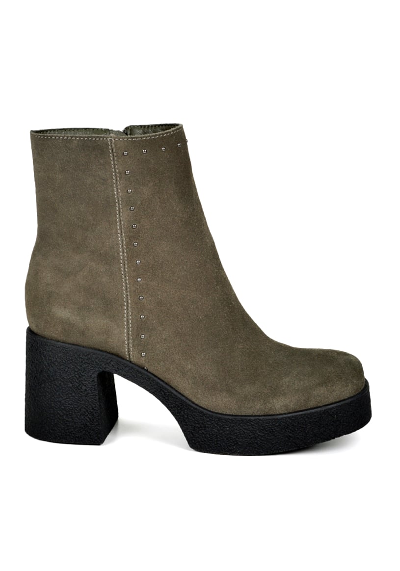 BOTIN CUERO GRIS ESTER CASUAL 39