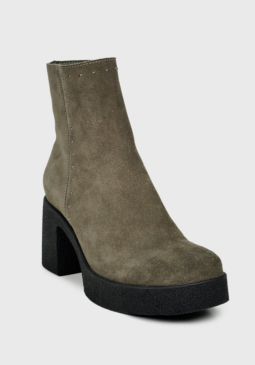 BOTÍN CUERO GRIS ESTER CASUAL - 3