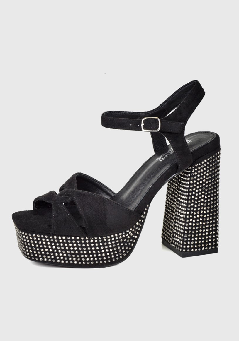 SANDALIAS MUJER EDA MANZINI LIYA NEGRO BRILLANTE DRE214W24BKS - 2