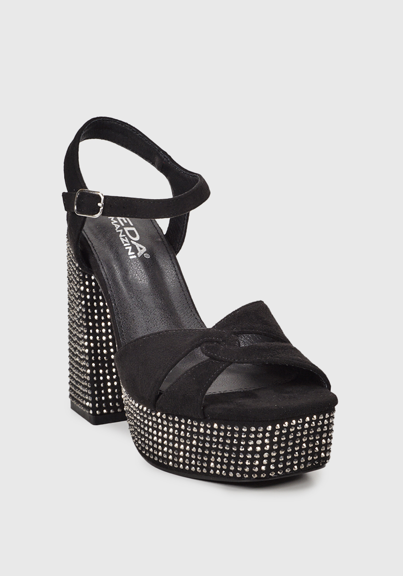 SANDALIAS MUJER EDA MANZINI LIYA NEGRO BRILLANTE DRE214W24BKS - 3