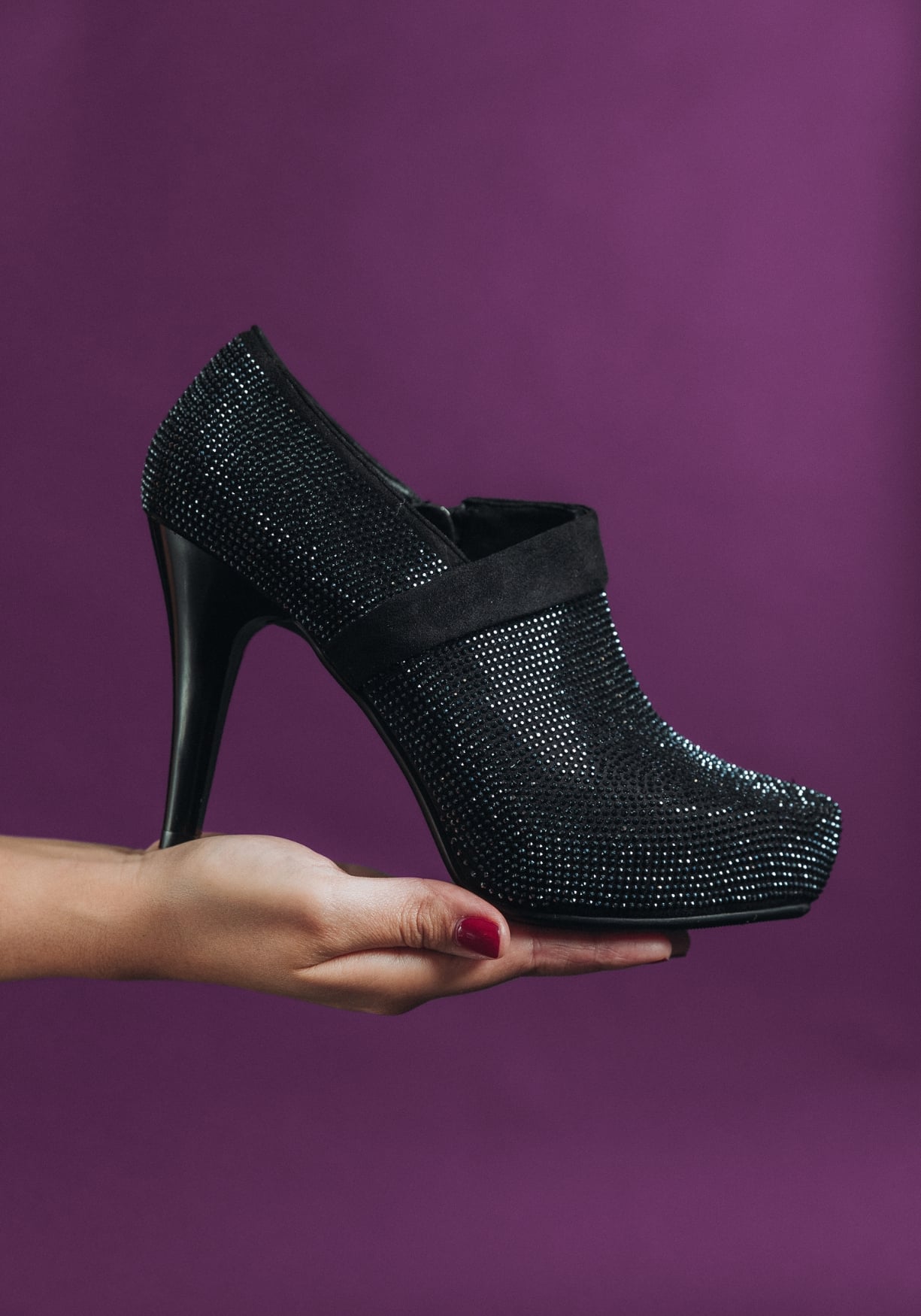 BOTÍN NEGRO ALEYDA BRILLANTE FORMAL - 1