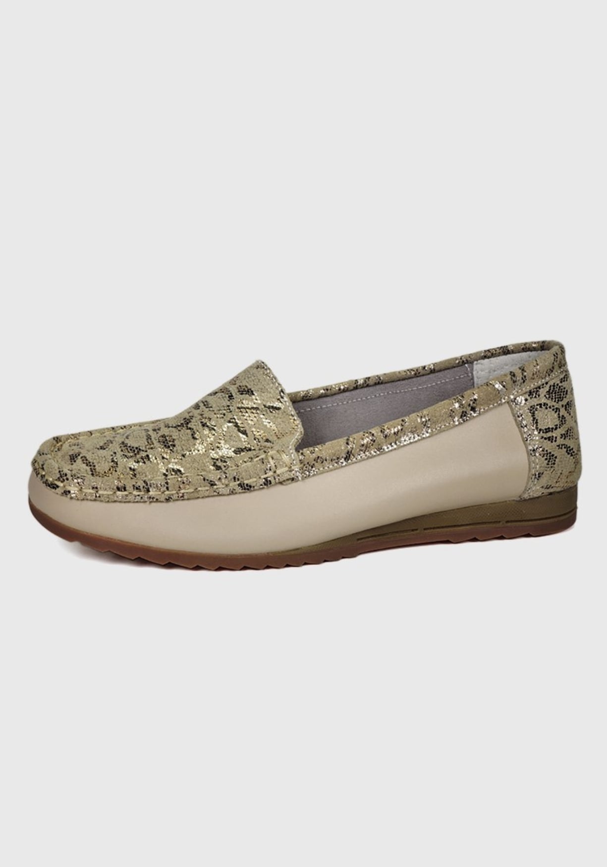 MOCASÍN CUERO ETHEL DORADO SNAKE - 1