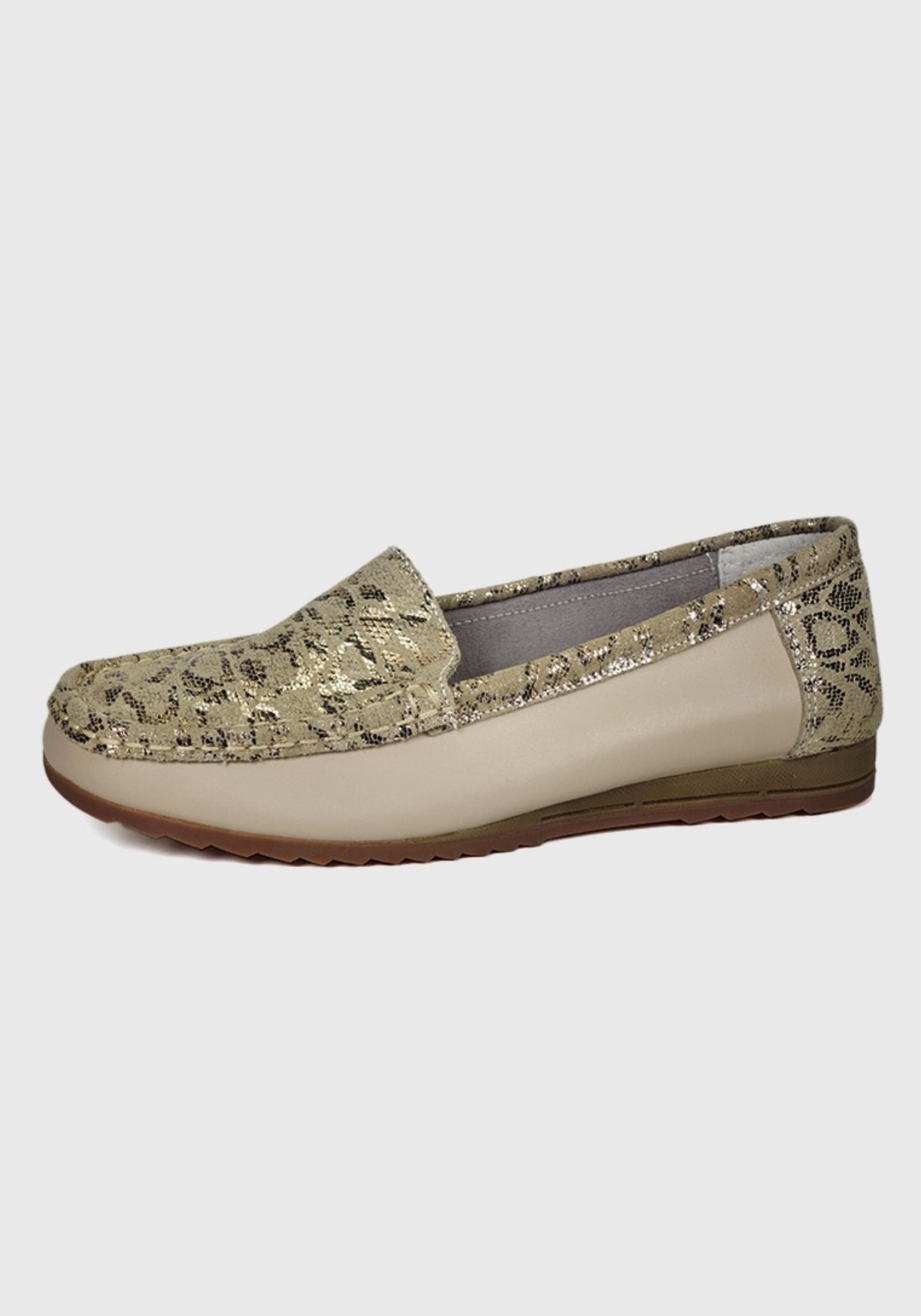 MOCASÍN CUERO ETHEL DORADO SNAKE - 1
