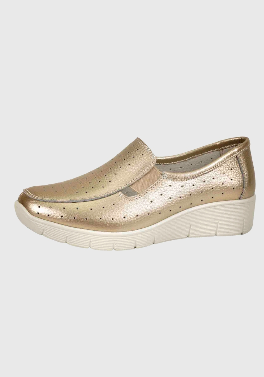 MOCASINES MUJER DEGAS CUERO DORADO ARANNA XF8807S25GLD - 2