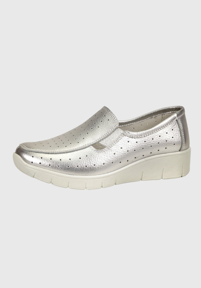 MOCASINES MUJER DEGAS CUERO ARANNA PLATEADO XF8807S25SIL - 2