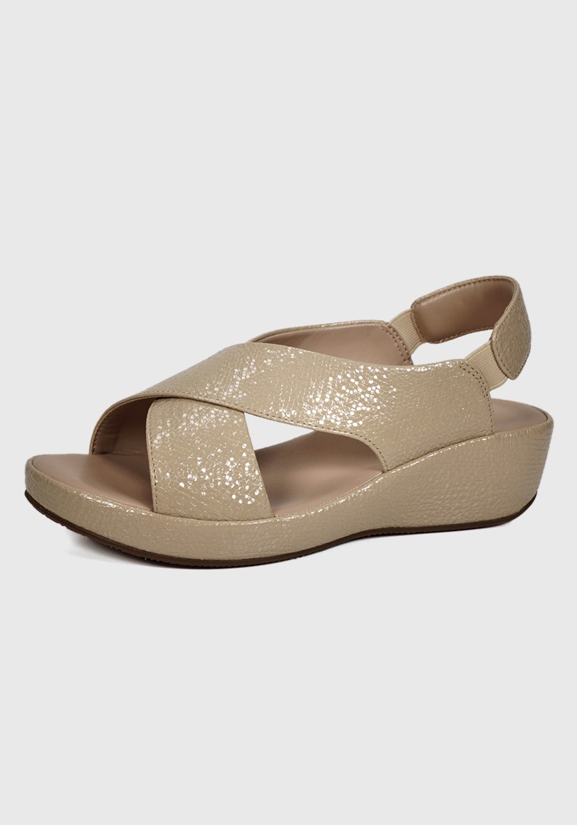 SANDALIA MUJER EDA MANZINI BEIGE PEE003S25ALM TISSINA - 2