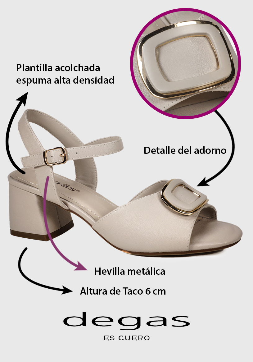 SANDALIA MUJER DEGAS CUERO BEIGE HO0041S25BON VANIRIA - 3