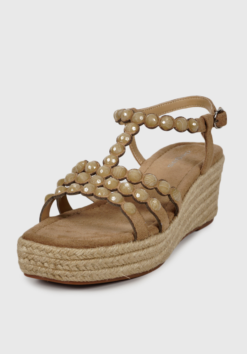 SANDALIA MUJER DEGAS CUERO BEIGE FU0056S25BEG EUNIS - 5