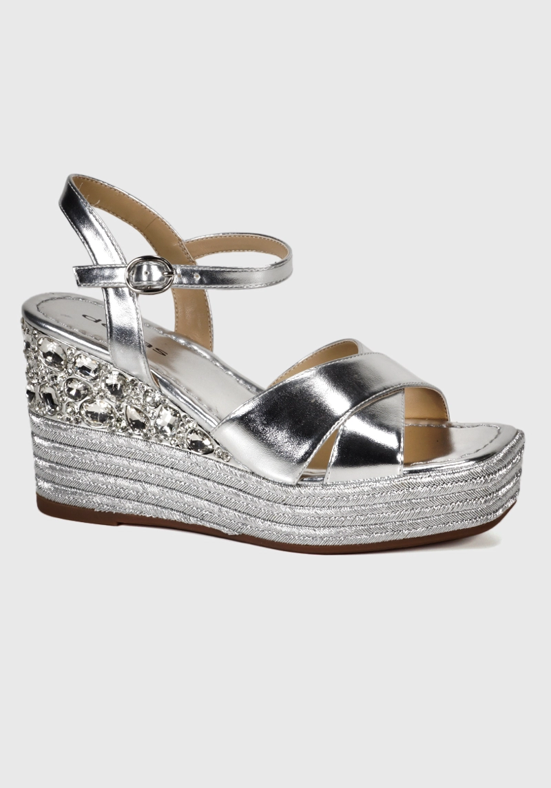 SANDALIA MUJER DEGAS CUERO PLATEADO FU0063S25SIL IBALÚ - 2