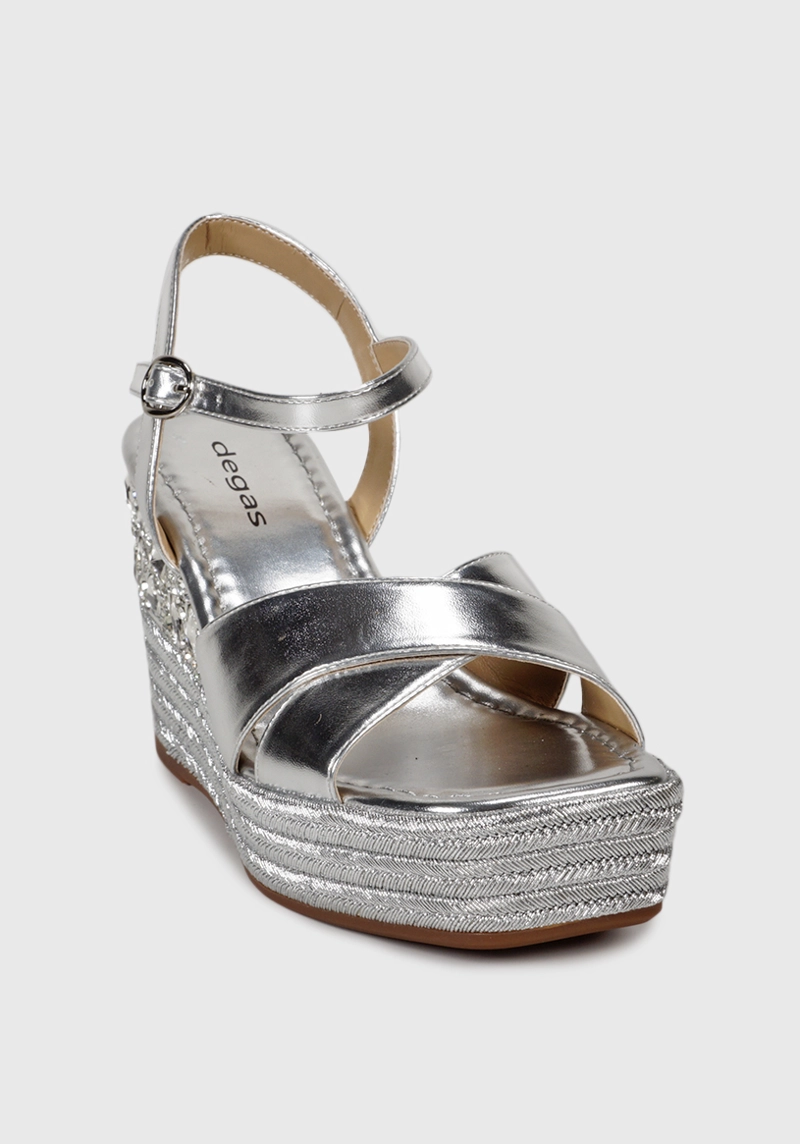 SANDALIA MUJER DEGAS CUERO PLATEADO FU0063S25SIL IBALÚ - 4