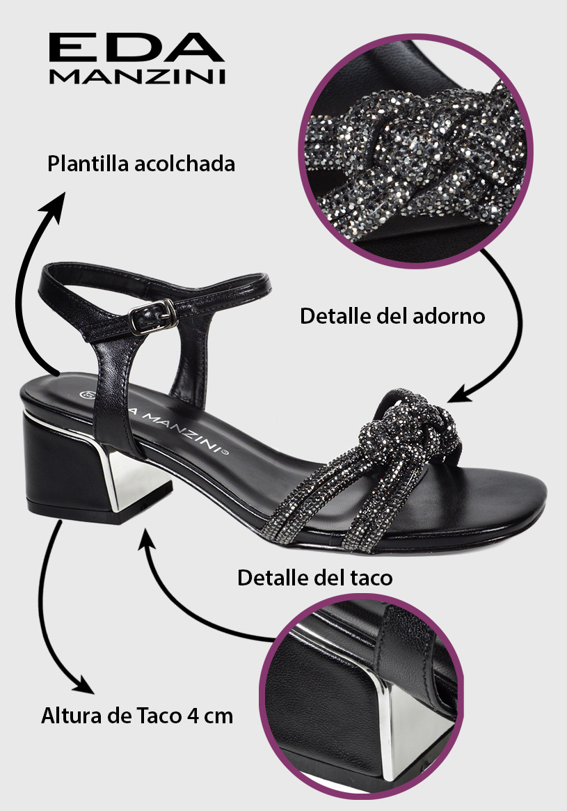 SANDALIA MUJER EDA MANZINI NEGRO HAE764S25BLK NYRELLA - 3