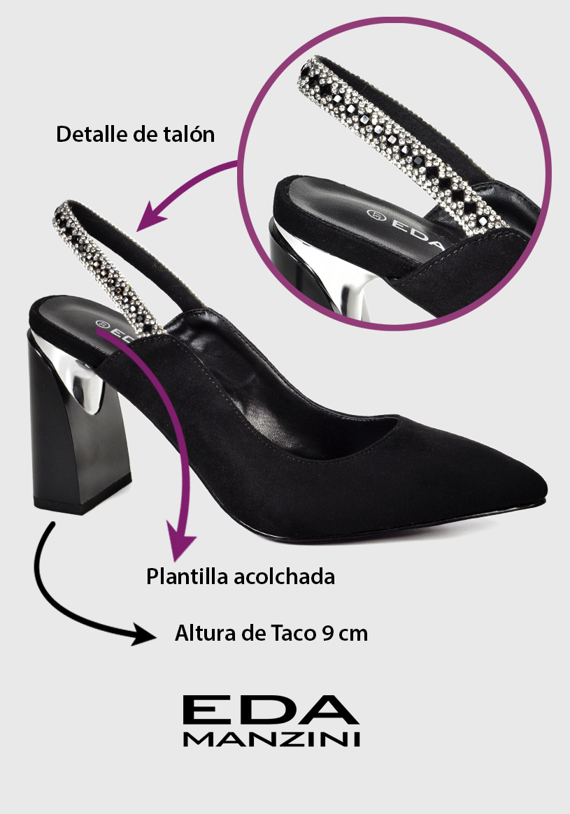 SANDALIA MUJER EDA MANZINI NEGRO CHE401S25BLK ERANTHE - 3
