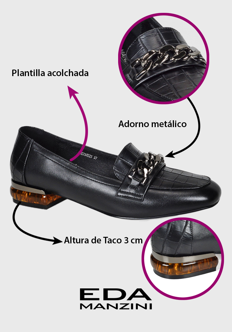MOCASINES MUJER EDA MANZINI NEGRO MARA CHE238S25BLK - 3