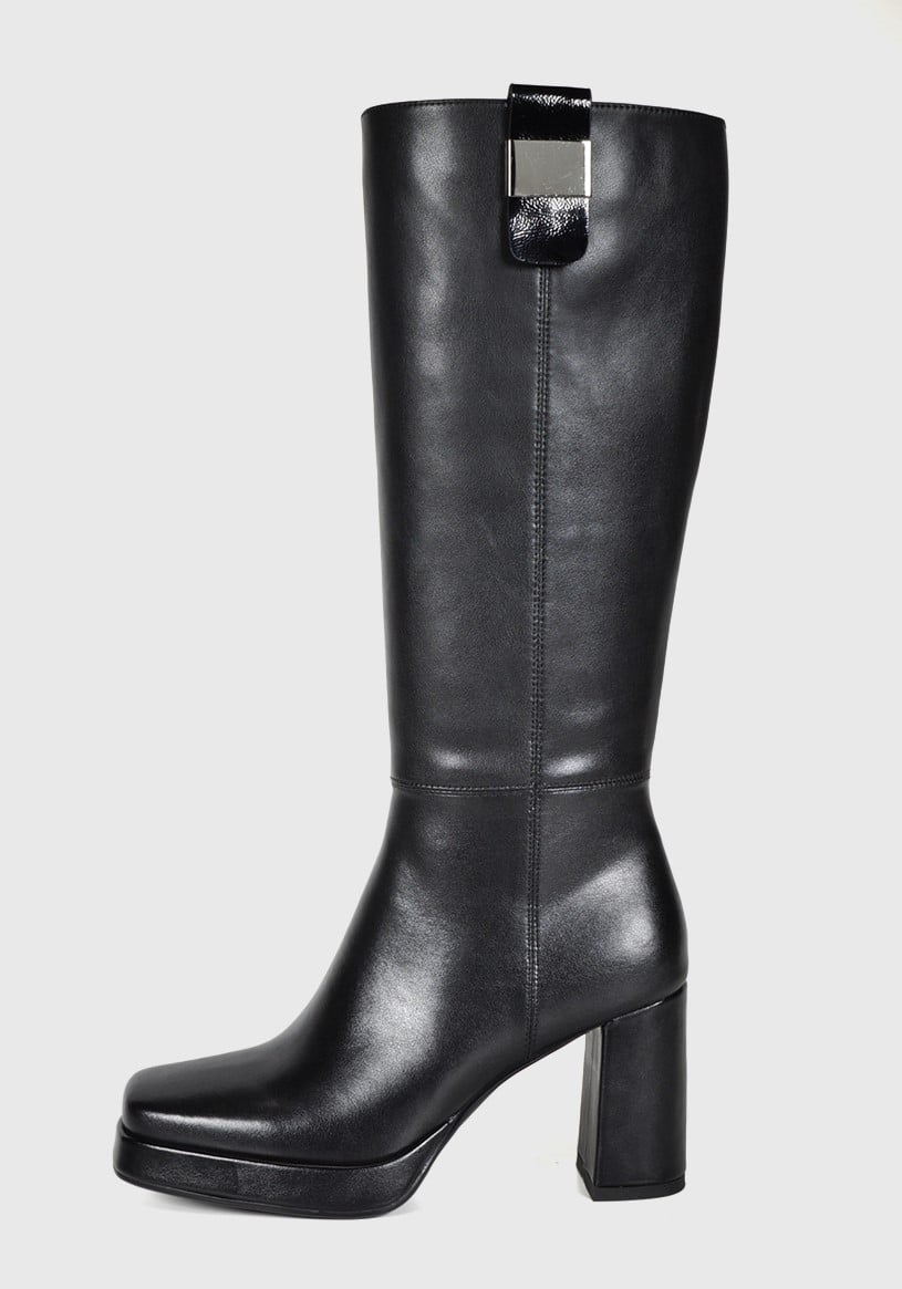 Ripley - BOTA MUJER CUERO SALVIA EN COLOR NEGRO