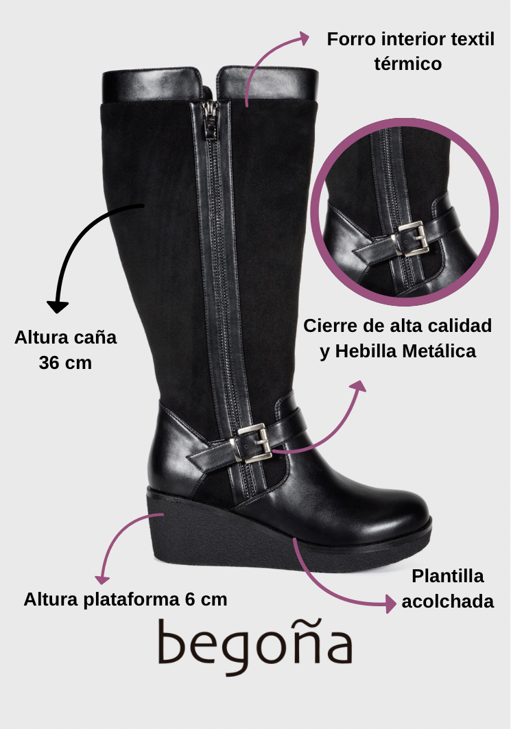 BOTA MUJER ALFIA NEGRO ANCHO XL - 3