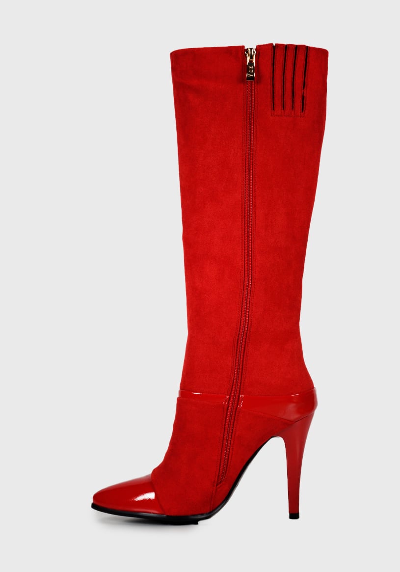 BOTA MUJER HAIKOU ROJO GAMUZA - 5