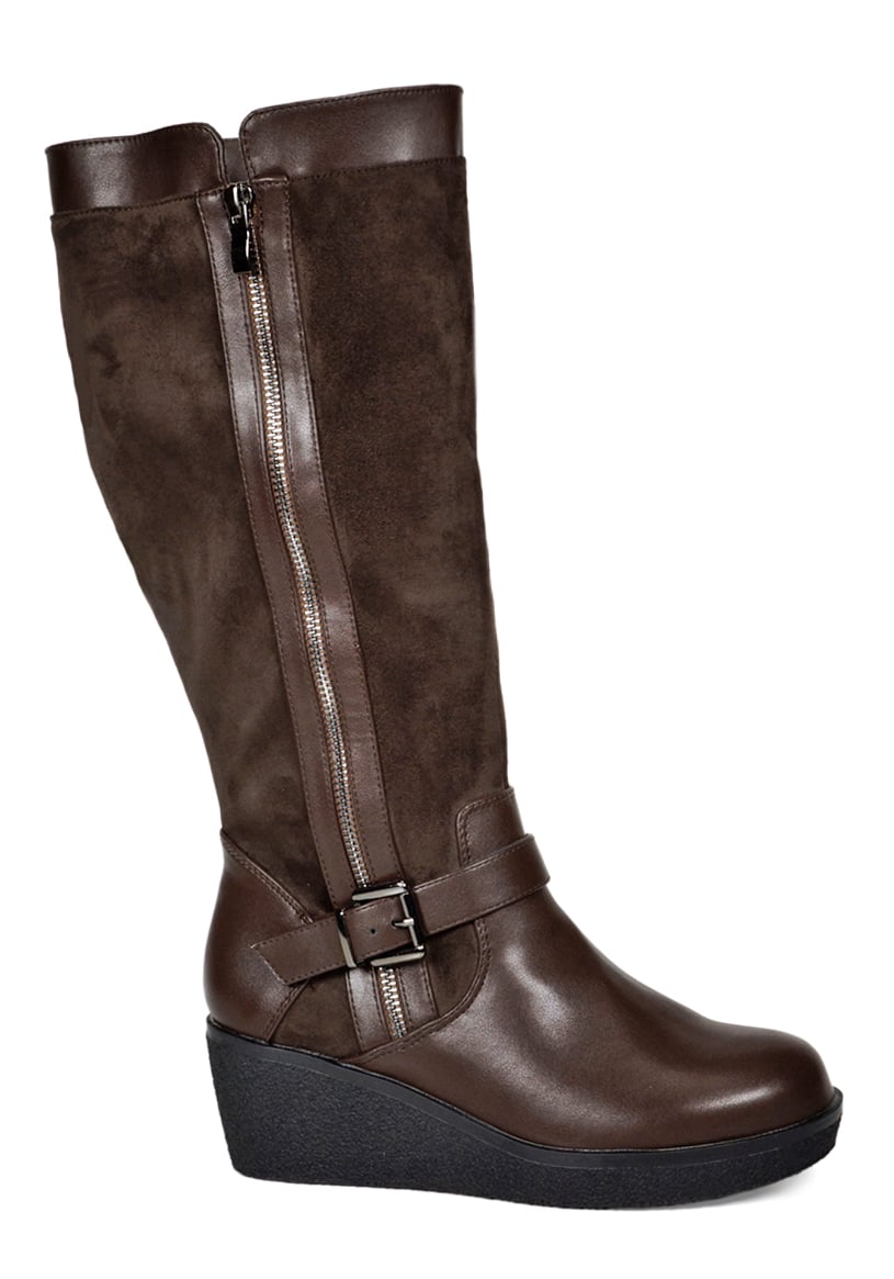 BOTA MUJER ALFIA CAFE ANCHO XL - 1
