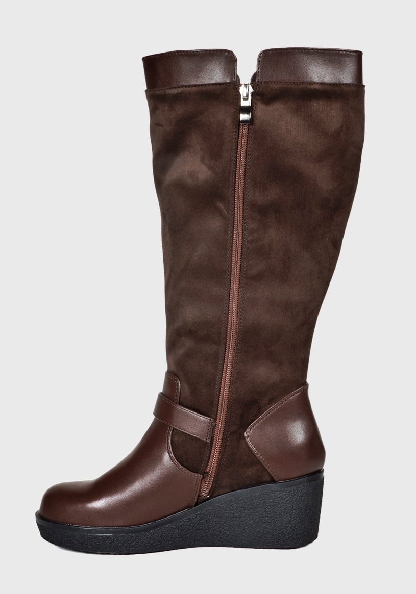 BOTA MUJER ALFIA CAFE ANCHO XL - 2