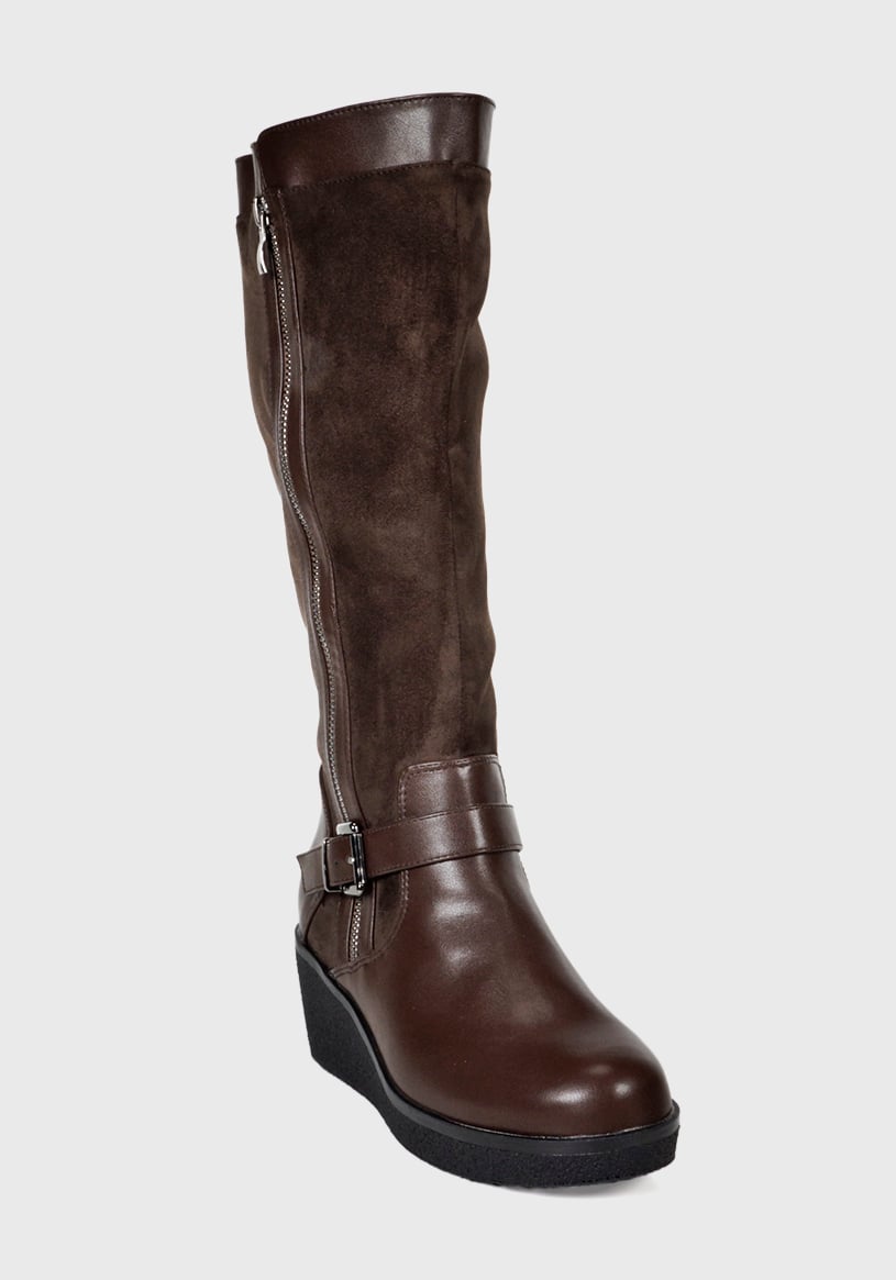 BOTA MUJER ALFIA CAFE ANCHO XL - 4
