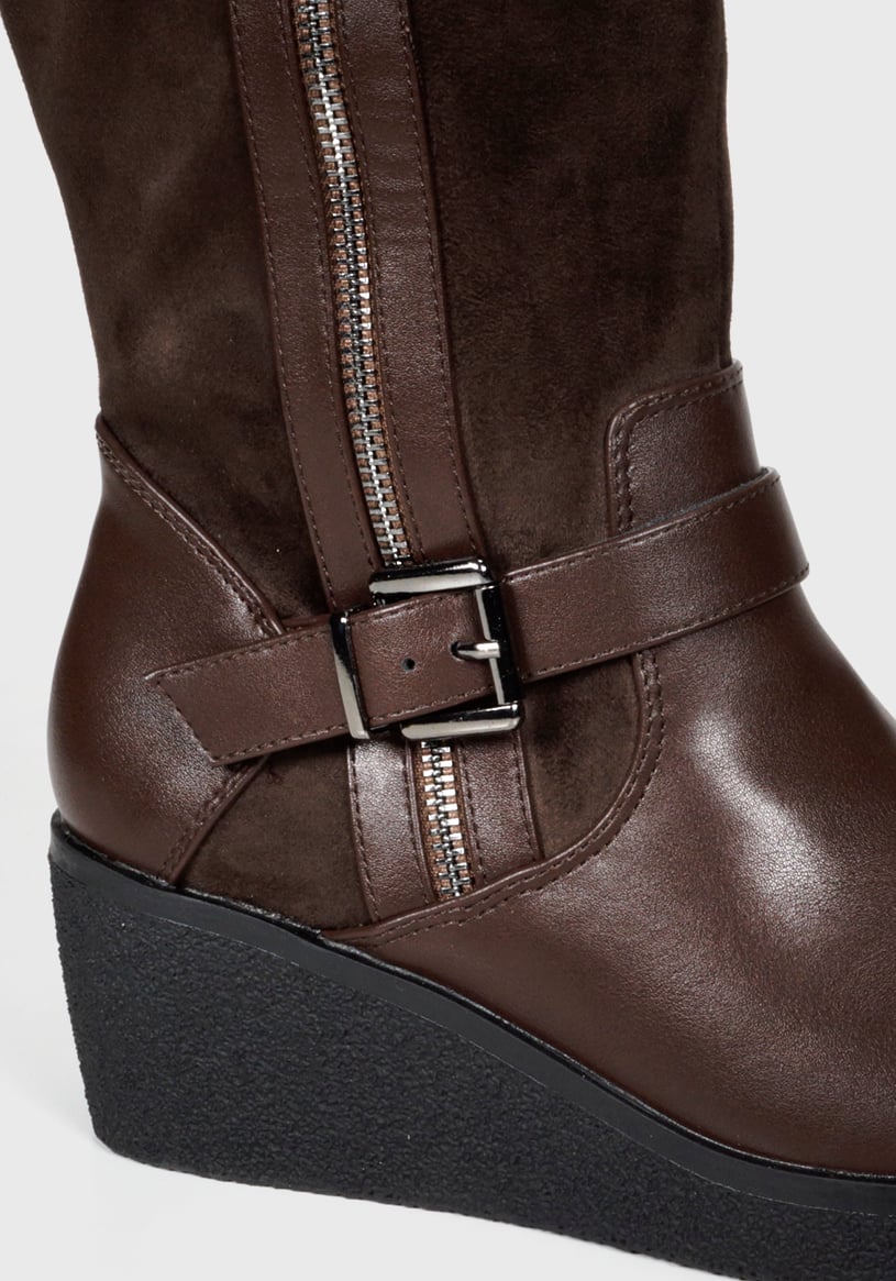 BOTA MUJER ALFIA CAFE ANCHO XL - 5