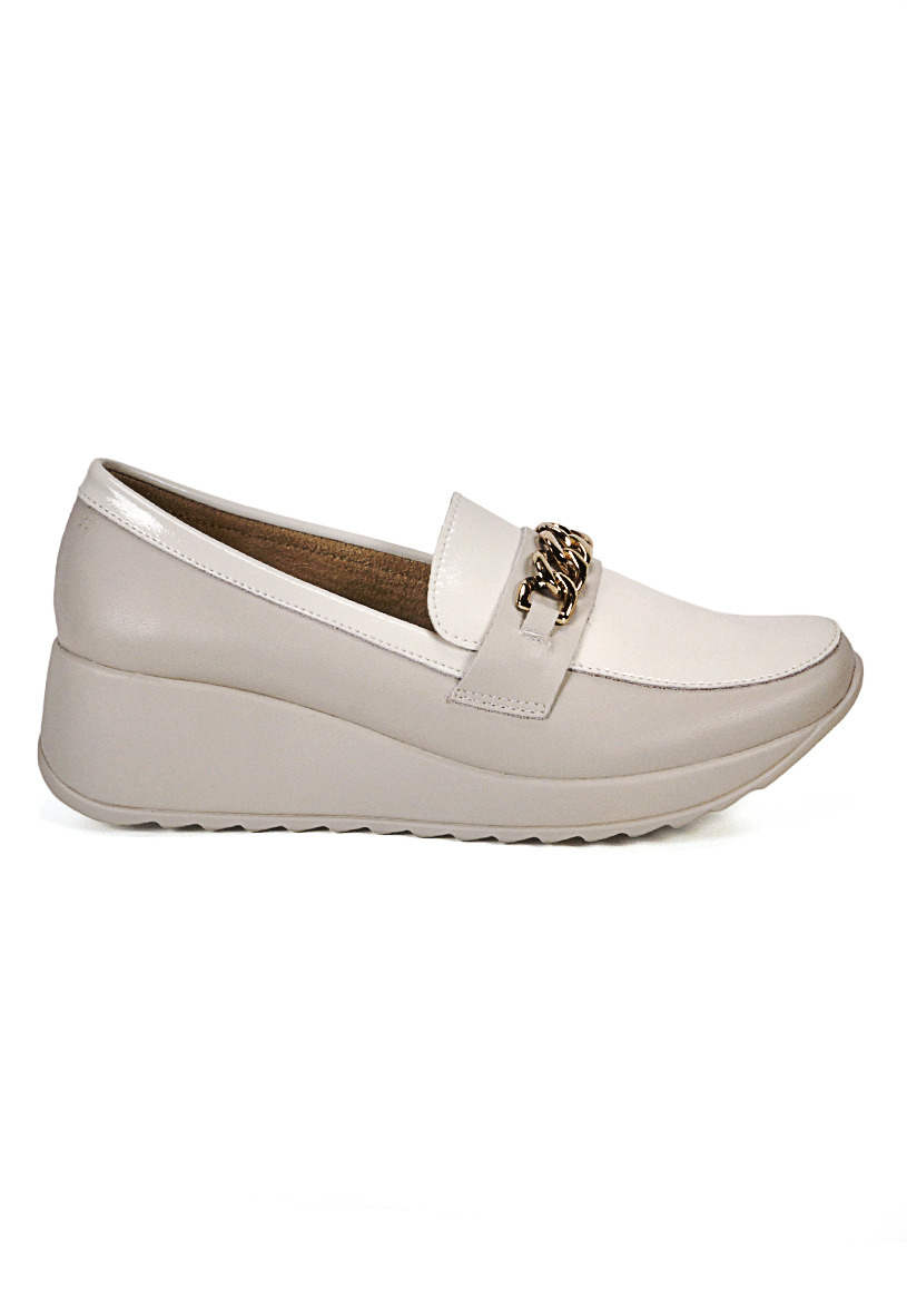 MOCASIN CUERO VENISIA BEIGE - 2