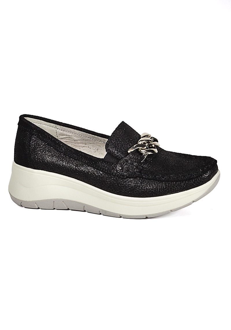 MOCASIN CUERO DARICE NEGRO - 1