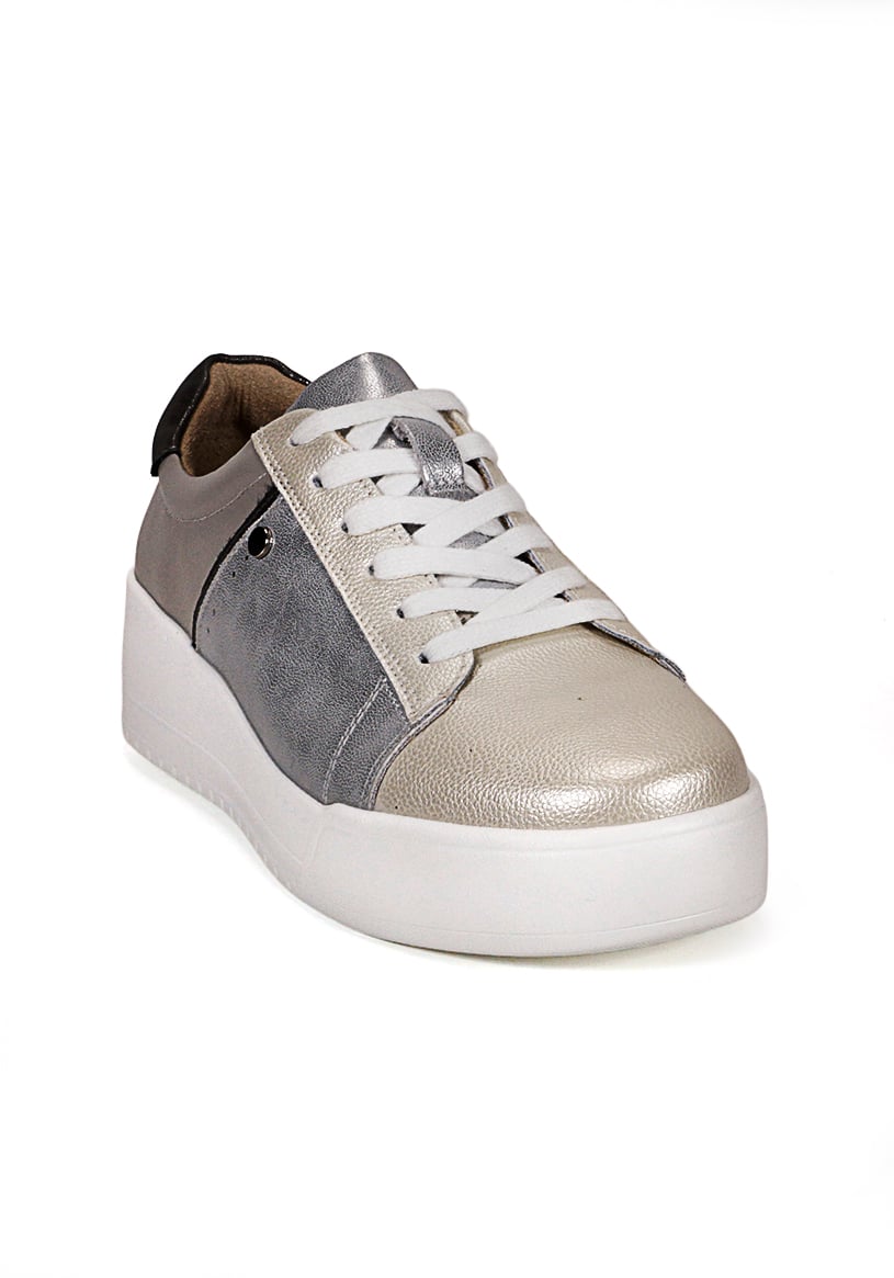 ZAPATILLA CUERO BORA PLATEADO - 4