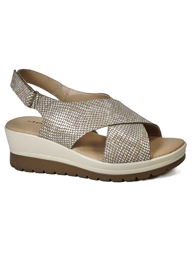SANDALIA CUERO EBERE BEIGE - 1