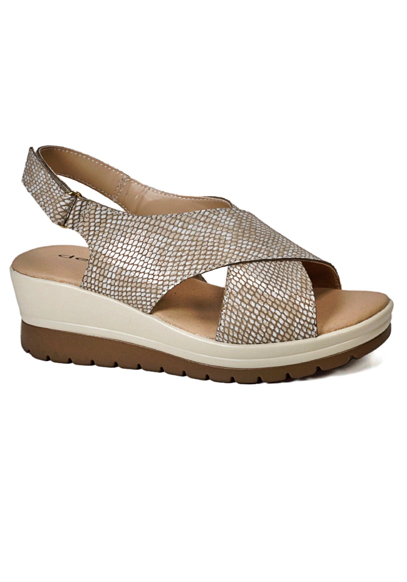SANDALIA CUERO EBERE BEIGE - 1