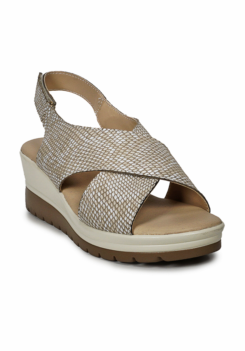 SANDALIA CUERO EBERE BEIGE - 3