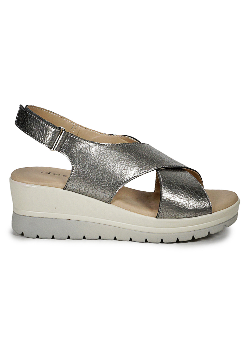 SANDALIA CUERO EBERE PLATEADO - 2