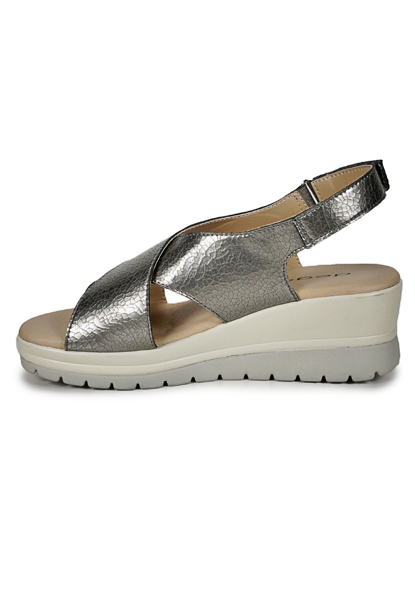 SANDALIA CUERO EBERE PLATEADO - 5
