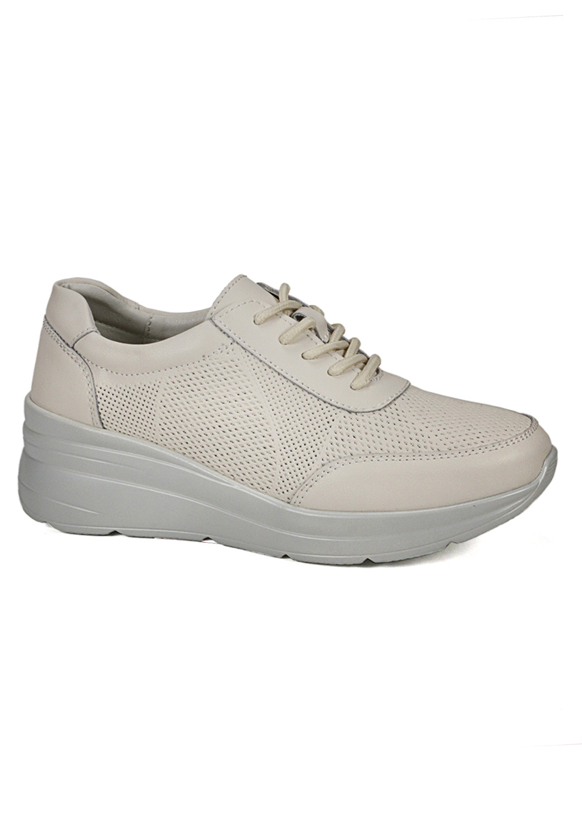 ZAPATILLA CUERO GARAZI BEIGE - 1