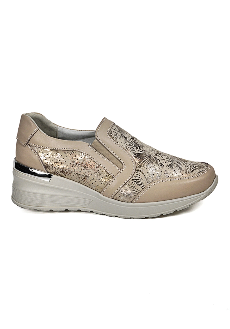 ZAPATILLA CUERO IBBIE BEIGE - 1