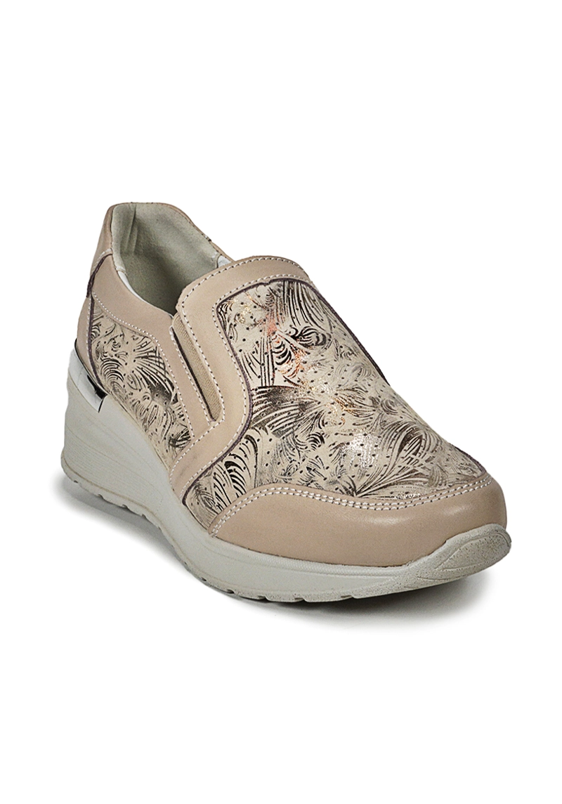 ZAPATILLA CUERO IBBIE BEIGE - 3
