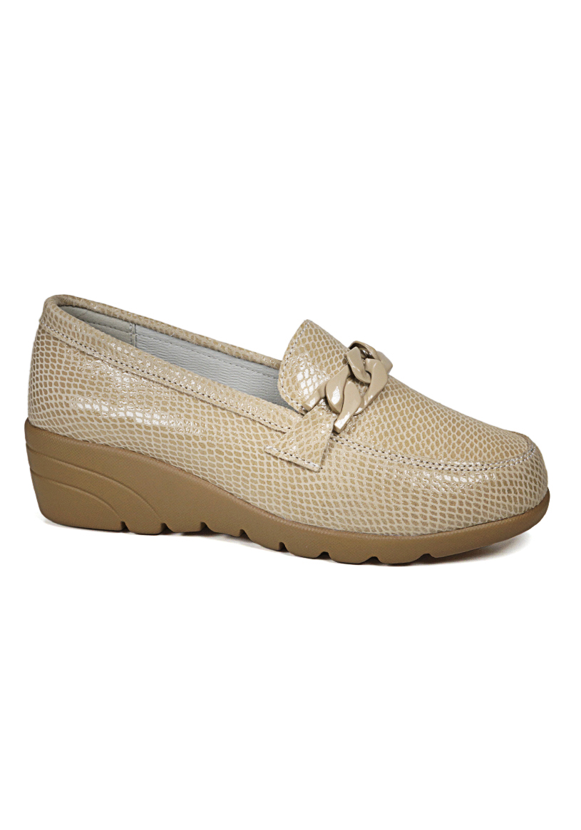 MOCASIN CUERO HADASSA BEIGE - 1
