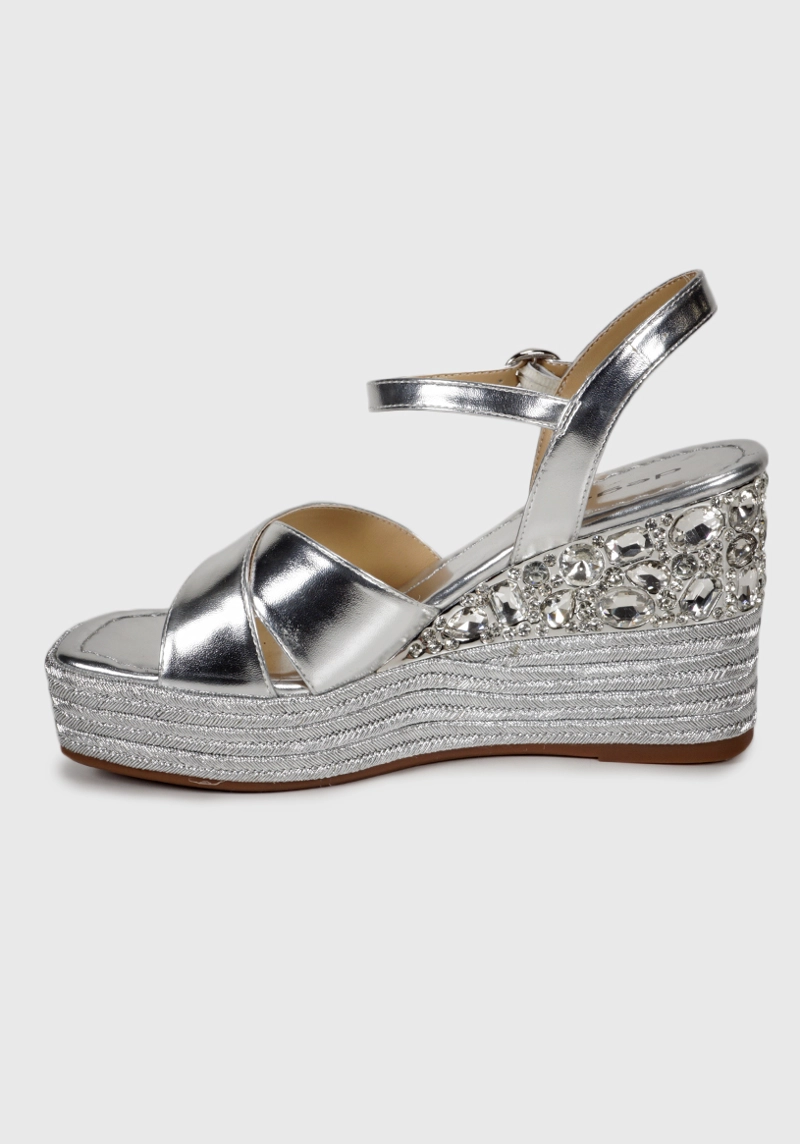 SANDALIA CUERO IBALU PLATEADO - 5