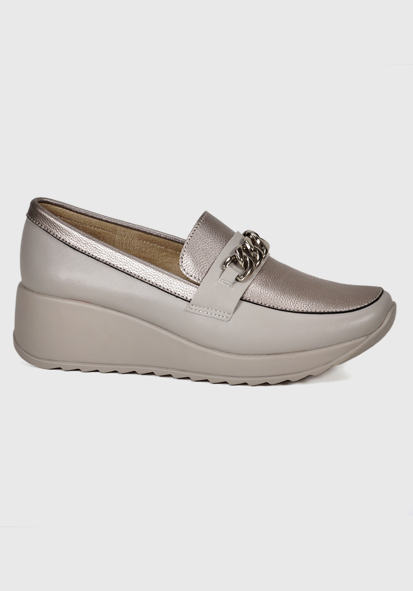 MOCASIN CUERO VENISIA BRONCE - 1