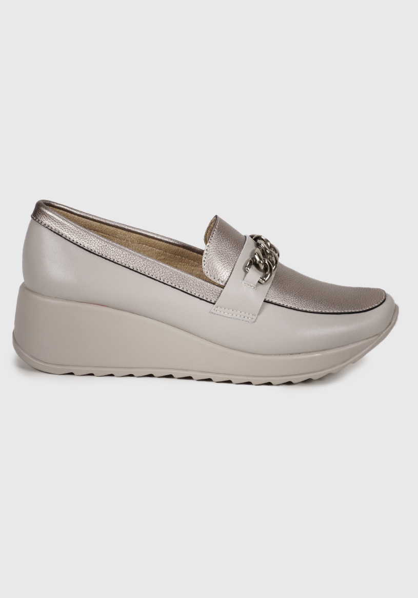 MOCASIN CUERO VENISIA BRONCE - 2