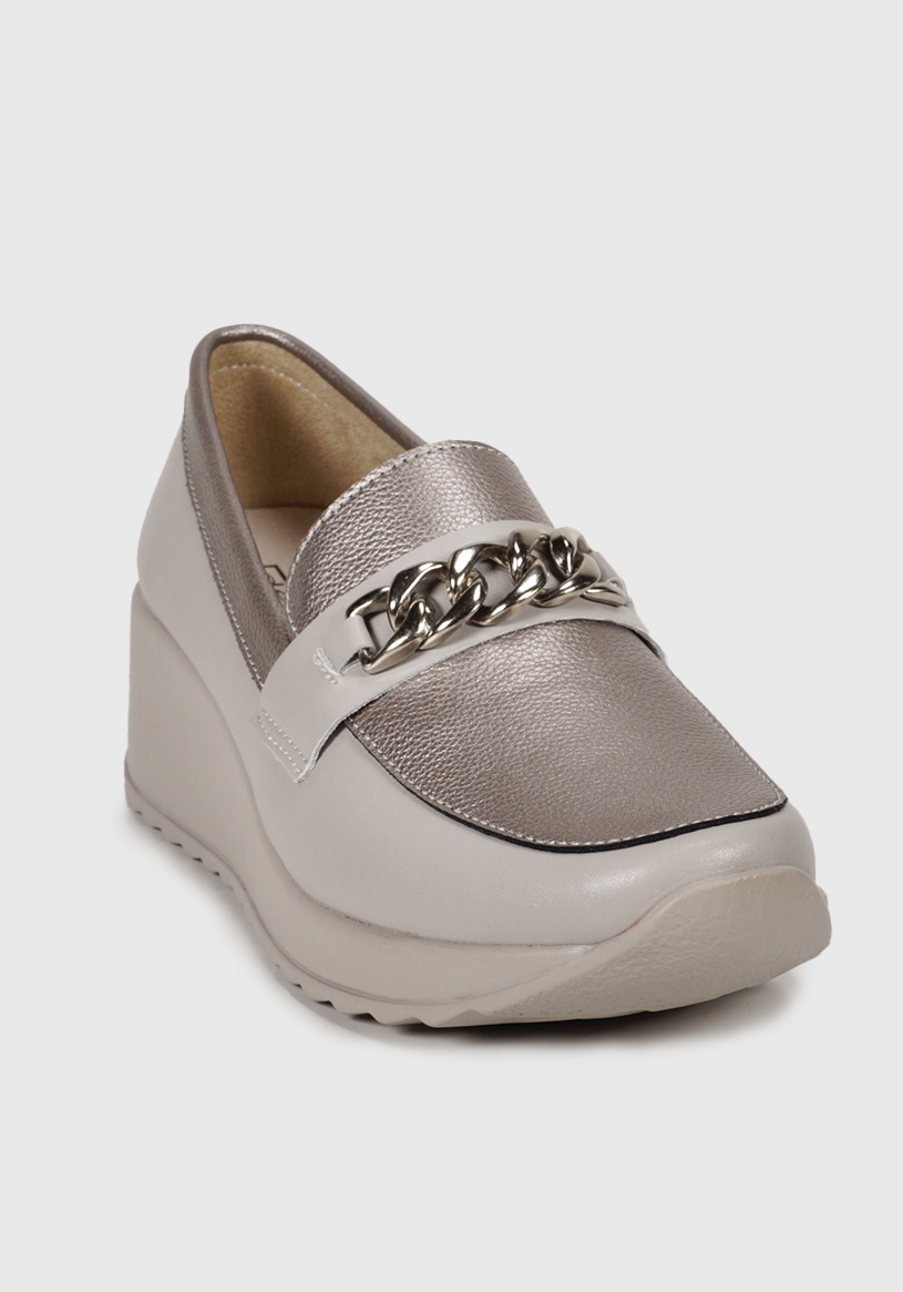 MOCASIN CUERO VENISIA BRONCE - 3