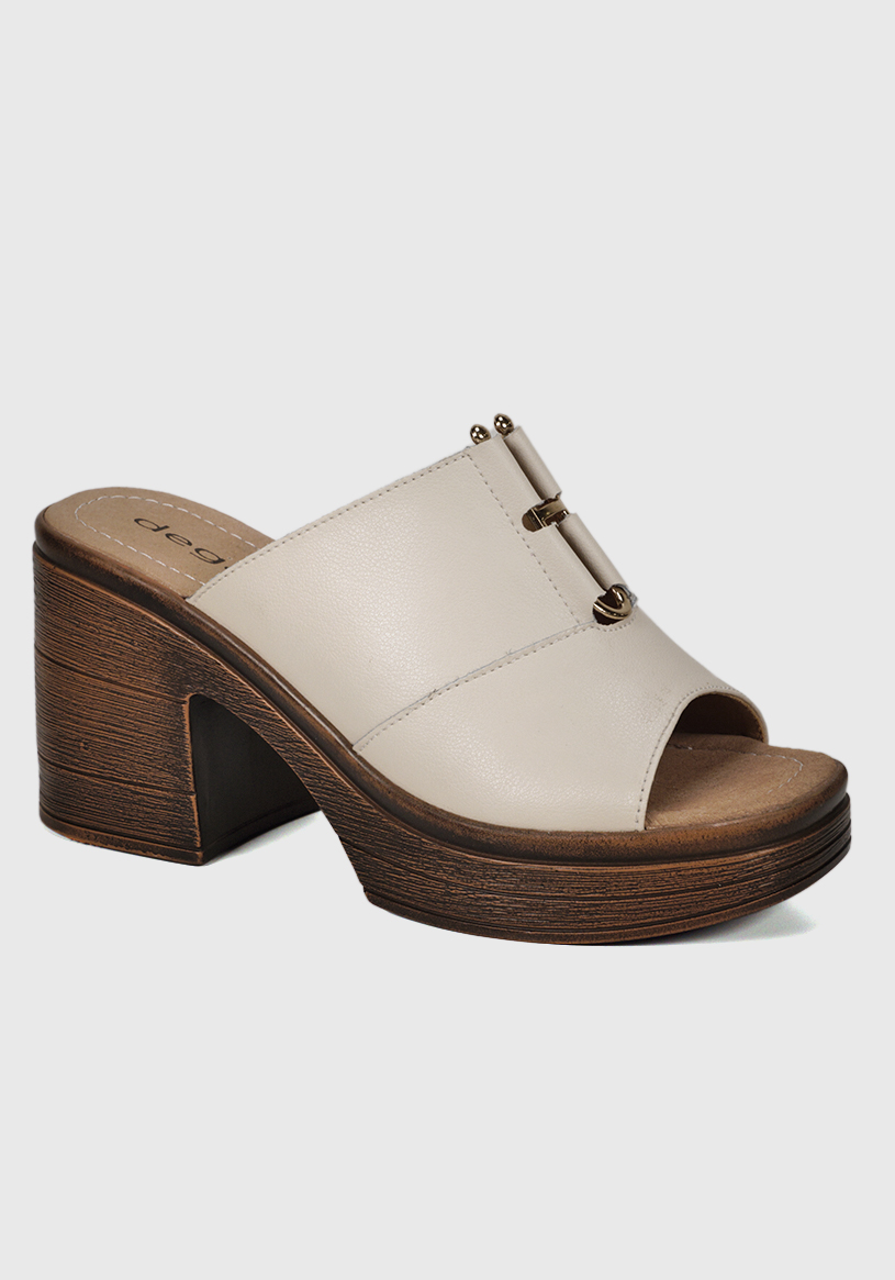 SANDALIA CUERO WILANY BEIGE - 1