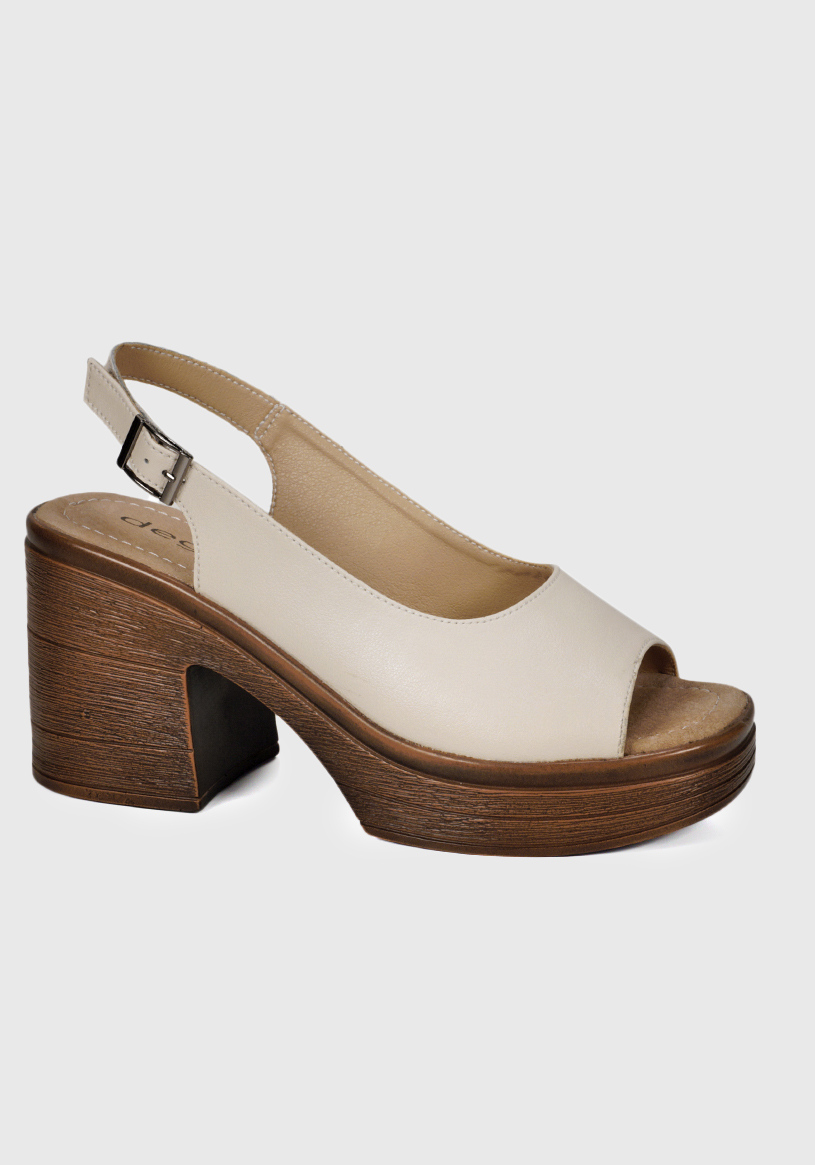 SANDALIA CUERO YANIL BEIGE - 2