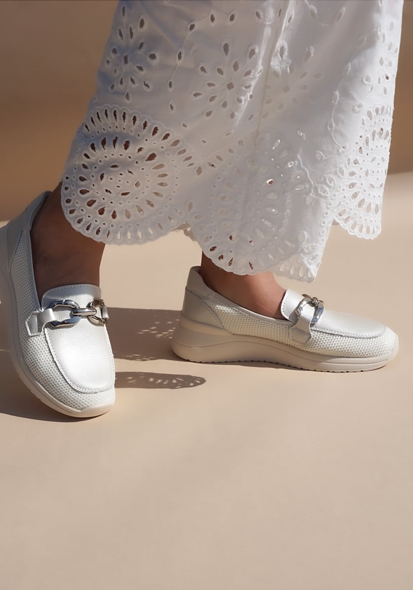 MOCASIN CUERO ZULLY BLANCO - 1