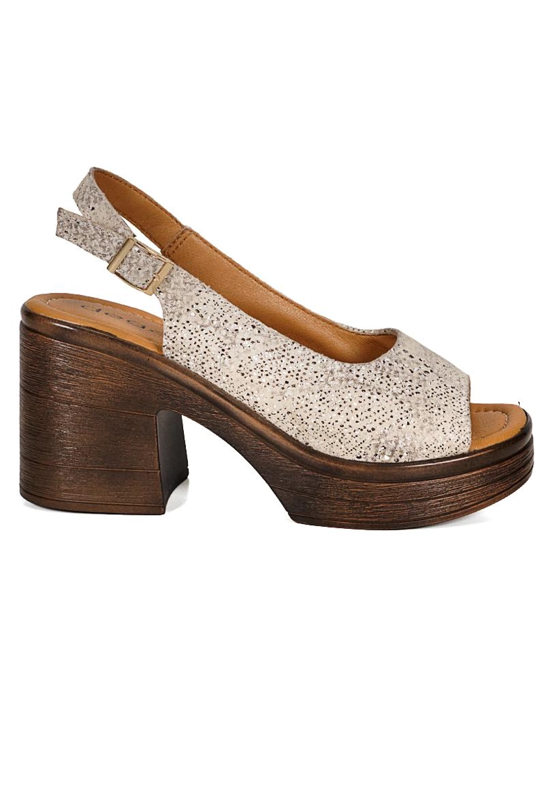 SANDALIA CUERO YANIL BEIGE PRINT - 2
