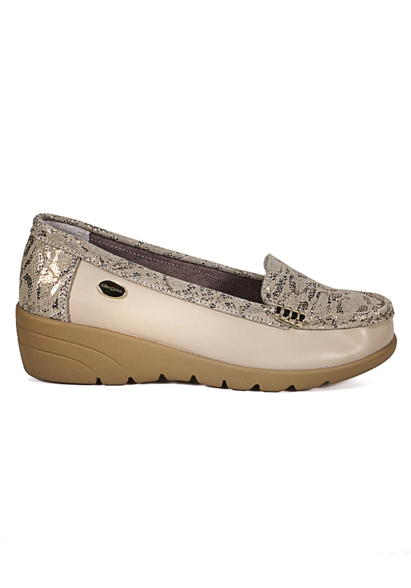 MOCASIN CUERO ELIETTE BEIGE SNAKE - 2