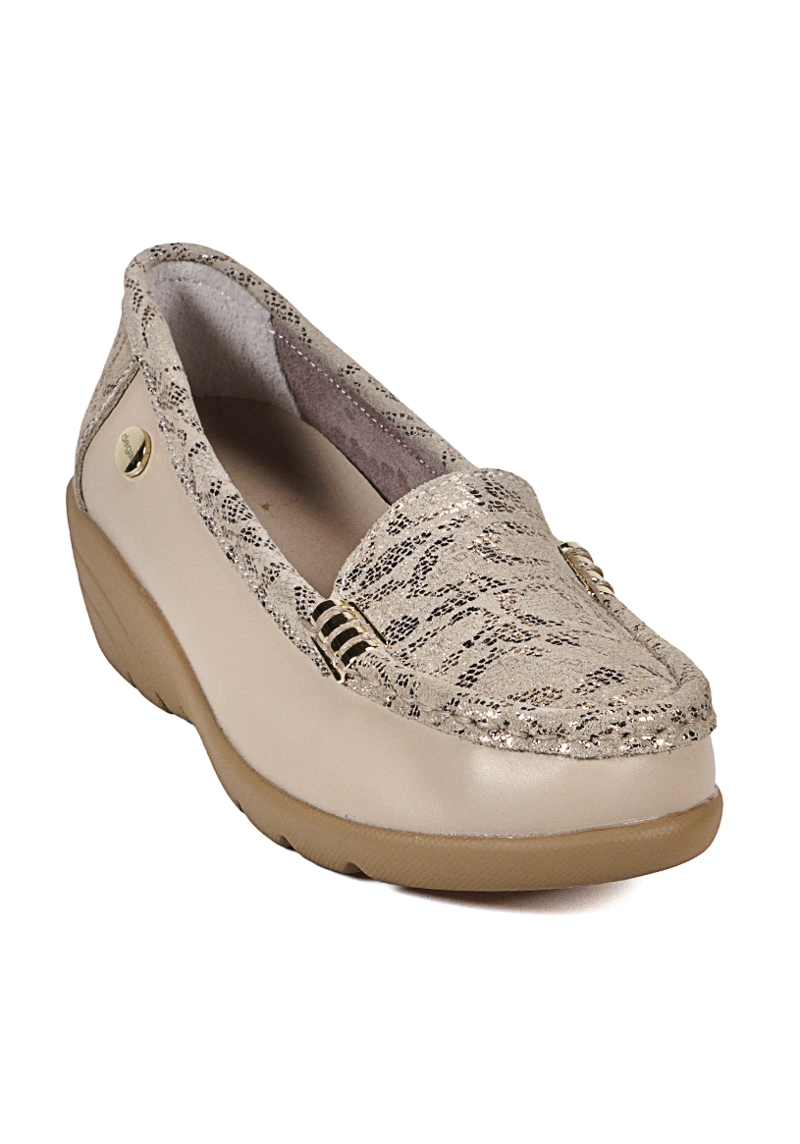 MOCASIN CUERO ELIETTE BEIGE SNAKE - 4