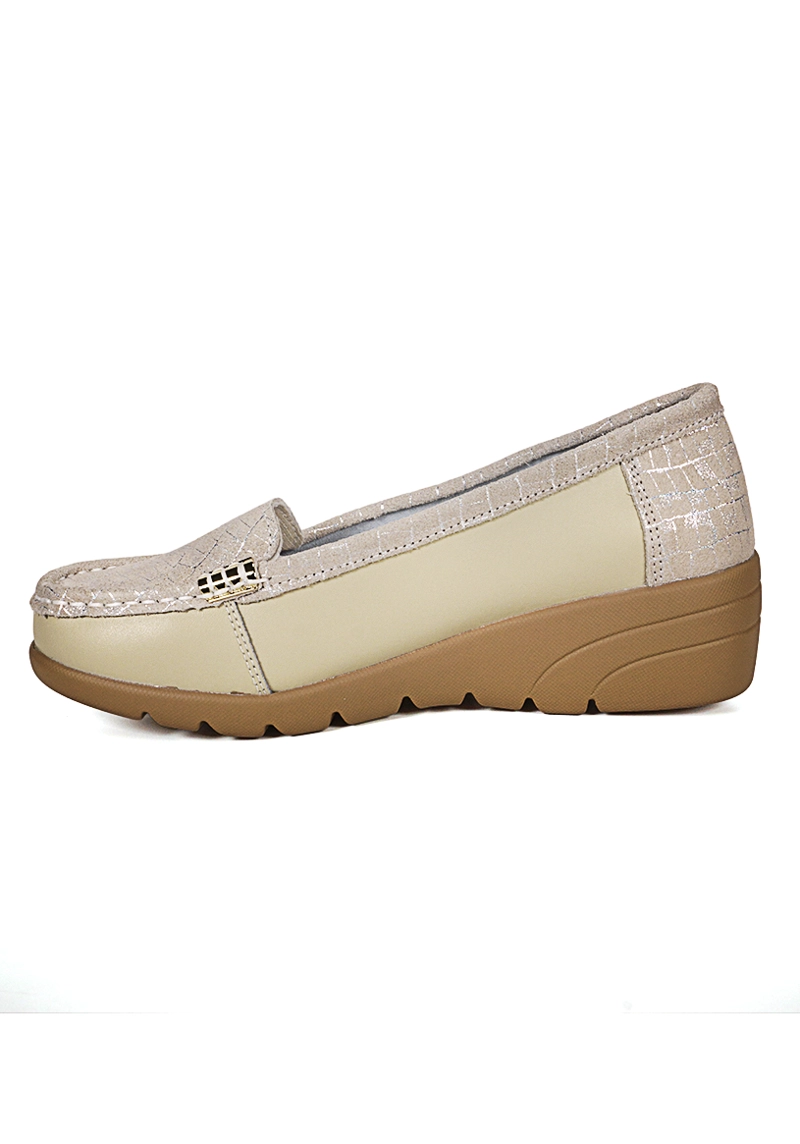 MOCASIN CUERO ELIETTE BEIGE - 5